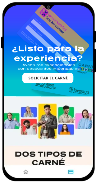 Interfaz de la app de Carné Joven en dos smartphones